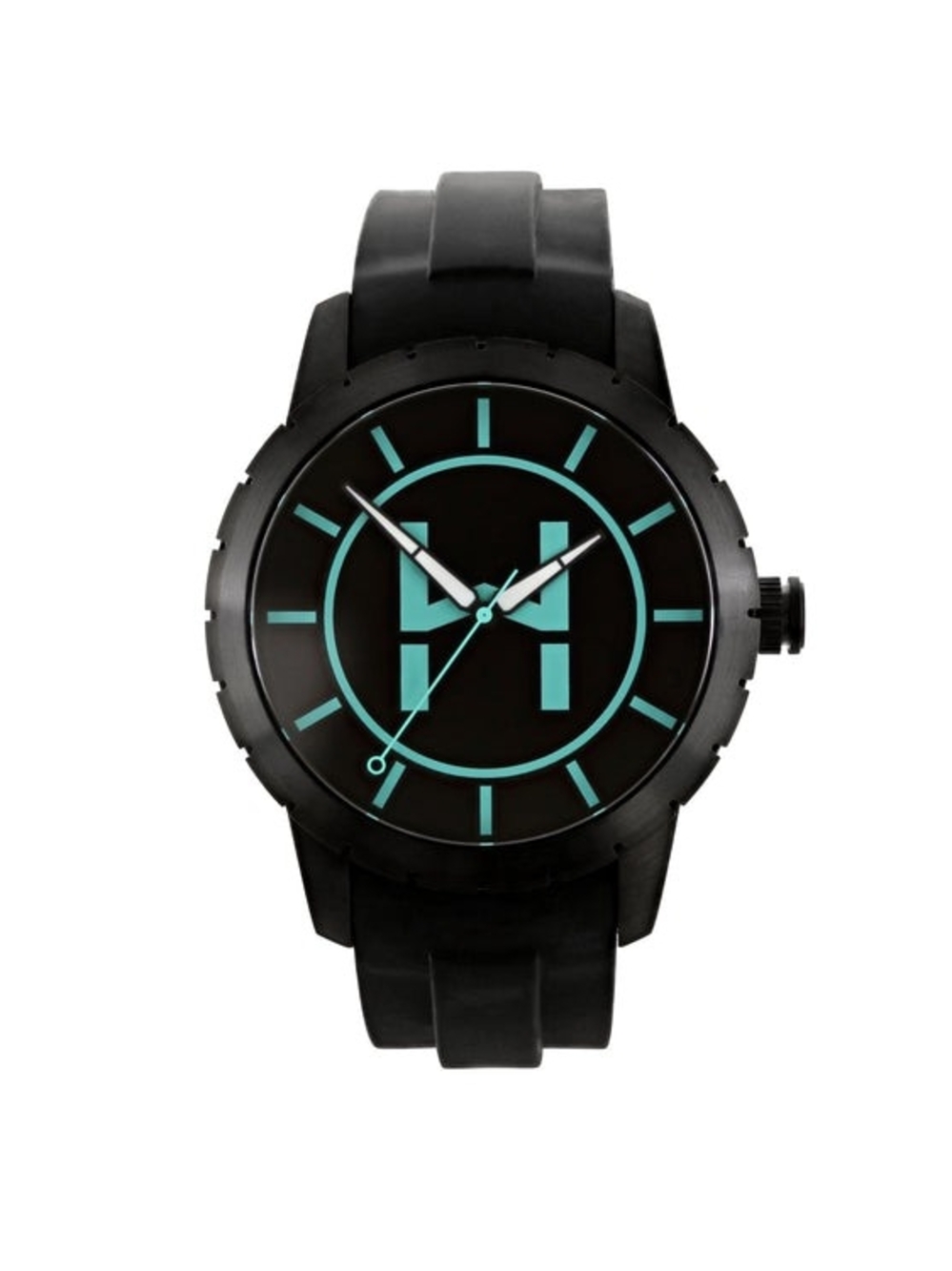 Hagley West Men's Quartz Analog 45mm Black/Blue Dial Rubber Strap 30m